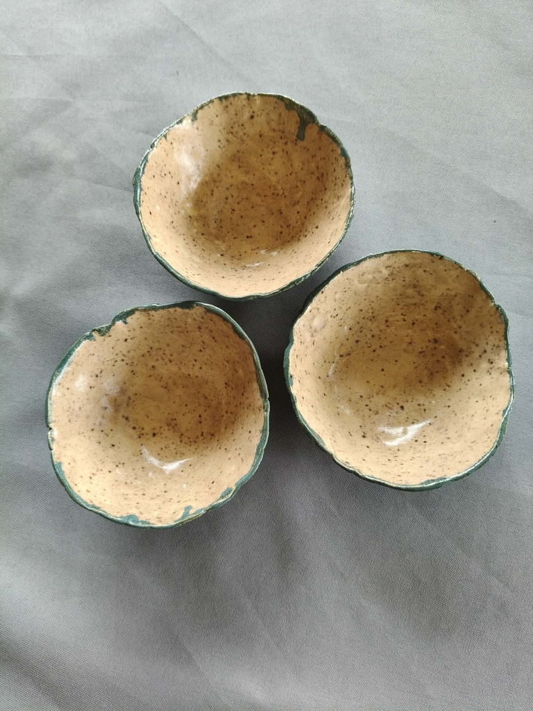 Aperitiefschaaltjes 3stuks groen/spikkel