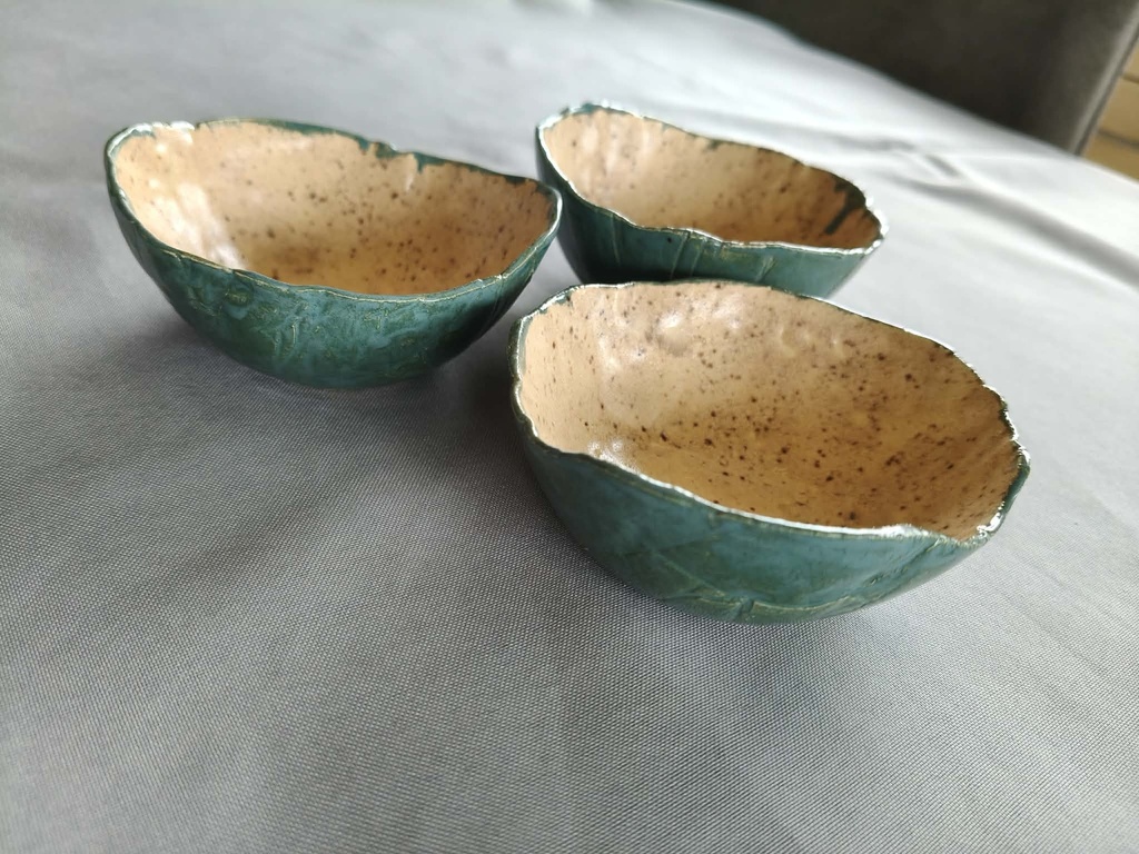 Aperitiefschaaltjes 3stuks groen/spikkel