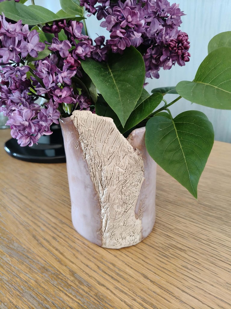 Bloempot roze keramiek