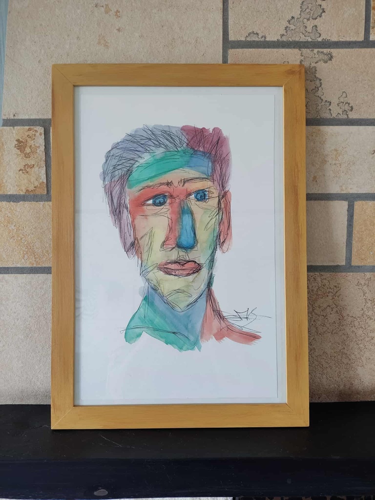 Doodling face-playing with colors