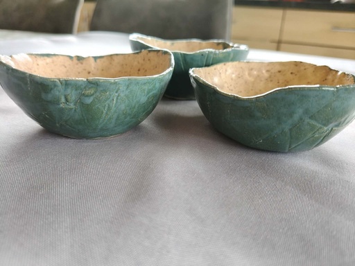 Aperitiefschaaltjes 3stuks groen/spikkel