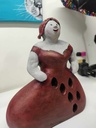 Mollige dame, rood 