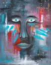 Face red-bleu