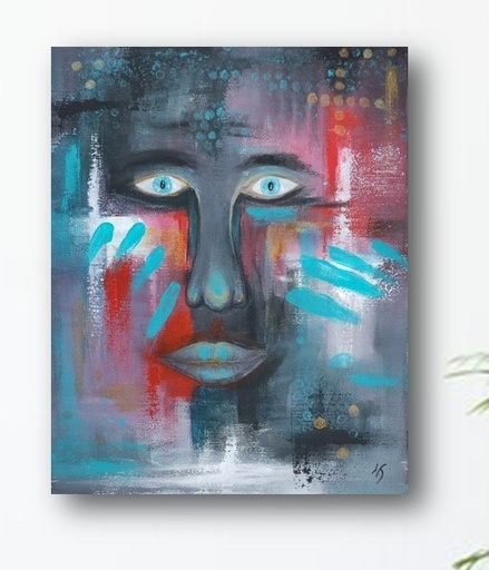 Face blue-red