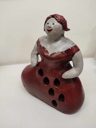 Mollige dame, rood 