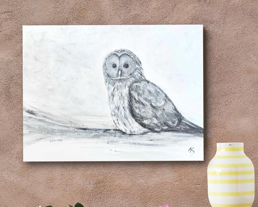 Uil, zwart-wit 